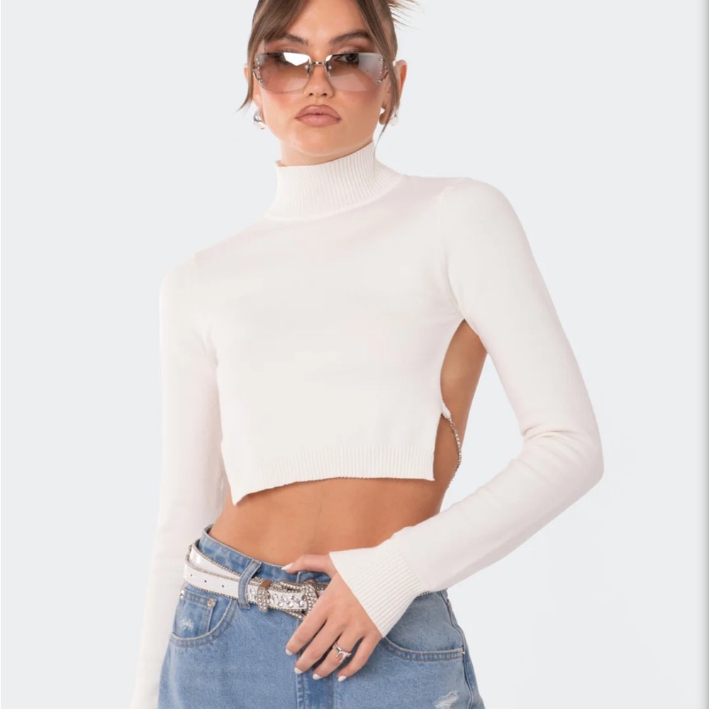 Knitted open back top